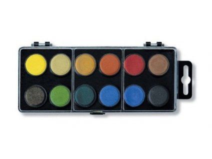Malé vodové barvy Koh-i-noor 22,5 mm – školní sada 12 barev