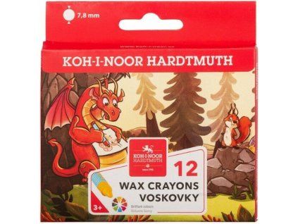 Krátké voskovky Koh-i-noor – 12 barev v papírové krabičce