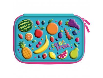 Penál do školy - obrázek v 3D - Fruits zip prázdný