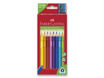 Pastelky Faber-Castell Junior Triangular – 10 barev + ořezávátko