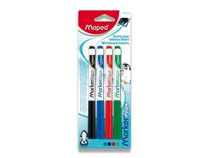 Popisovač Maped Marker’Peps – sada 4 barev, stíratelné fixy
