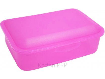 Box na svačinu růžový 160 × 110 × 55 mm