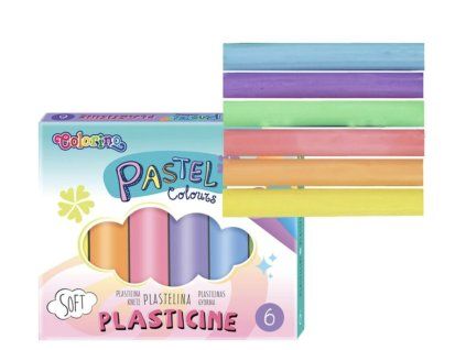 Colorino plastelína pastelová – sada 6 jemných barev pro děti
