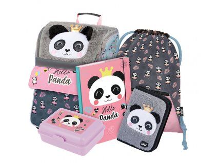 Baagl Zippy Panda – školní set pro prvňáčky (5dílný)