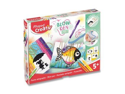 Sada Maped Creativ Blowpen String Art – foukací pera 6 barev + šablon