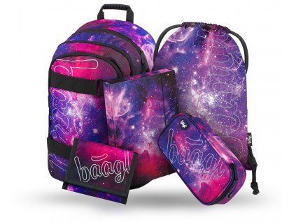 Školní batoh v setu Baagl - Skate Galaxy II