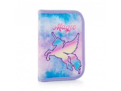 Školní penál OXY GO Unicorn – 1patrový, 2 chlopně, prázdný