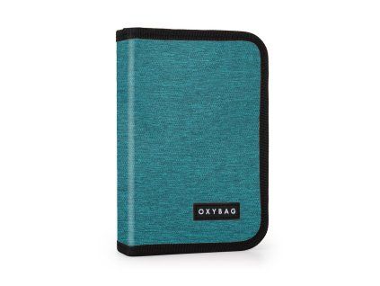 Školní penál Oxybag UNICOLOR Green – 1 patro, 2 chlopně, prázdný