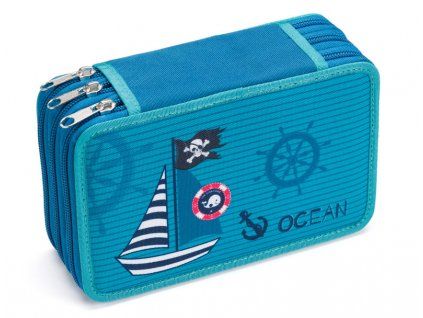 Školní penál Stil Ocean Pirate – třípatrový, prázdný
