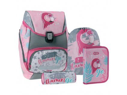 skolska taska 4 dielny set play logic flamingo
