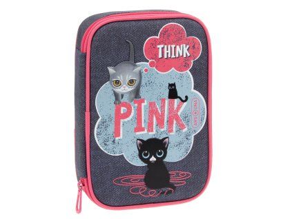 Velký školní penál Ars Una Think Pink s klopou