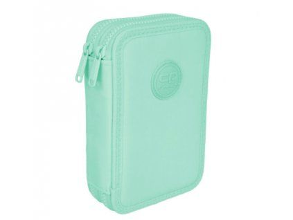 Školní penál 2 zipy CoolPack Jumper Pastel Powder Mint vybavený