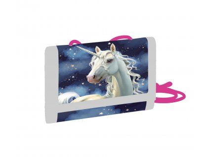 Dětská textilní peněženka Unicorn 1 se šňůrkou na krk
