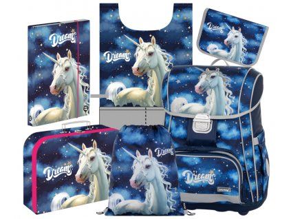 Školní aktovka ve velkém setu pro prvňáčky Oxybag PREMIUM Unicorn 1 2025