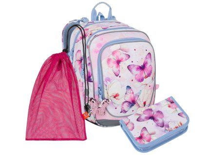 Lehoučký batoh Topgal s motýly ENDY 24002 SET MEDIUM