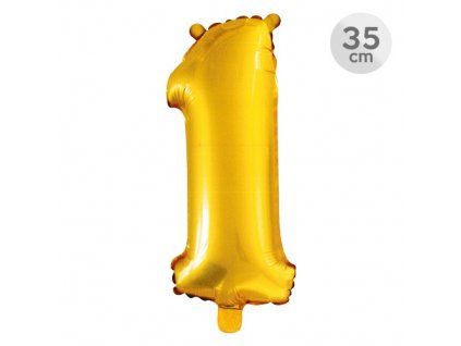 balon narozeninovy 35 cm cislo 1 zlaty