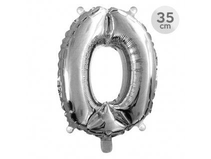 balon narozeninovy 35 cm cislo 0 stribrny