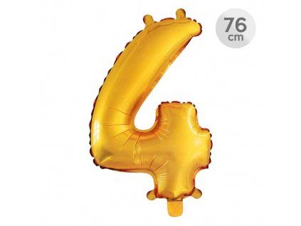 balon narozeninovy 76 cm cislo 4 zlaty