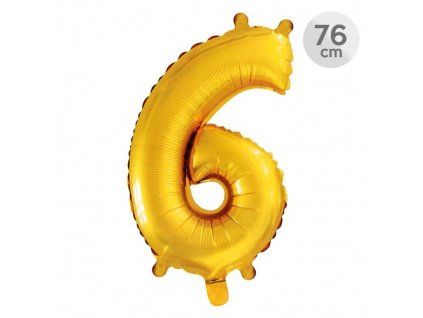 balon narozeninovy 76 cm cislo 6 zlaty