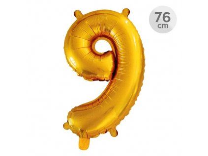 balon narozeninovy 76 cm cislo 9 zlaty