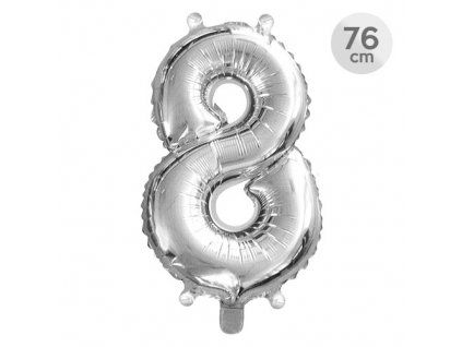 balon narozeninovy 76 cm cislo 8 stribrny
