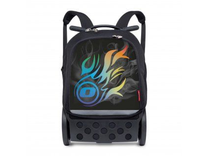 Školní a cestovní batoh na kolečkách Nikidom Roller UP Wild Fire (19 l), Černý