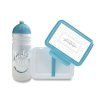Set Zdravá lahev 0,7 l a box Zdravá sváča – Fresh šedomodrá
