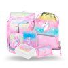Školní batoh Baagl pro prvňáčky 650 g - set Airy Rainbow Unicorn II