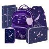 Školní set Oxybag JUMPER Flowers – batoh, penál, sáček, kufřík, box A4 a A5 (6 dílů)