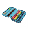 Školní penál 2 zipy CoolPack Jumper Mrs Unicorn vybavený 2