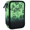 Školní třípatrový penál CoolPack Jumper Game Over Gradient Green – vybavený