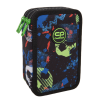 Školní penál CoolPack Jumper 3 Football Blue – vybavený 3 zipy