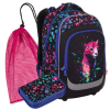Školní set Topgal LORI 25074 3 díly s neonovým leopardem pro holky 2.–5. třída