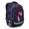 Školní batoh Topgal LORI 25074 s neonovým leopardem pro holky 2.–5. třída