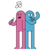 Gumovací pera Pilot FriXion Ball Friends LTD 0.7 Music – sada 2 ks 3