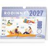 Rodinný týdenní plánovací kalendář 2027 se závěsným háčkem 30 × 21 cm