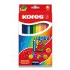 Pastelky Kores Kolores Jumbo – 12 barev, silné trojhranné pastelky