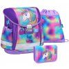 Školní aktovka s jednorožcem Belmil Classy – Rainbow Color Unicorn, set 3 díly