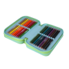 Vybavený školní penál Jumper Gradient Mojito – 3 zipy, 3 patra, kompletní výbava2