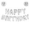 balon narozeninovy happy birthday 35 cm 13 ks stribrny