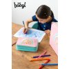 Školní penál třípatrový Baagl – Duha růžový (prázdný)7